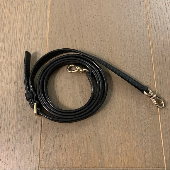 Kate Spade Black Leather Purse with Gold Chain & Black Leather Crossbody Strap - Picture 15 of 16